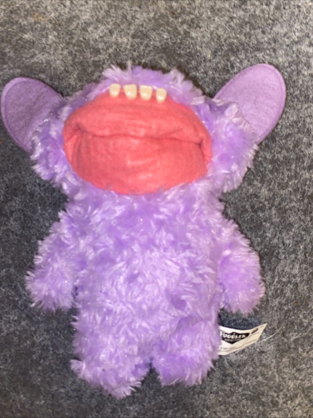 Plush Purple Monster Toy with Red Mouth - Soft Cuddly Character